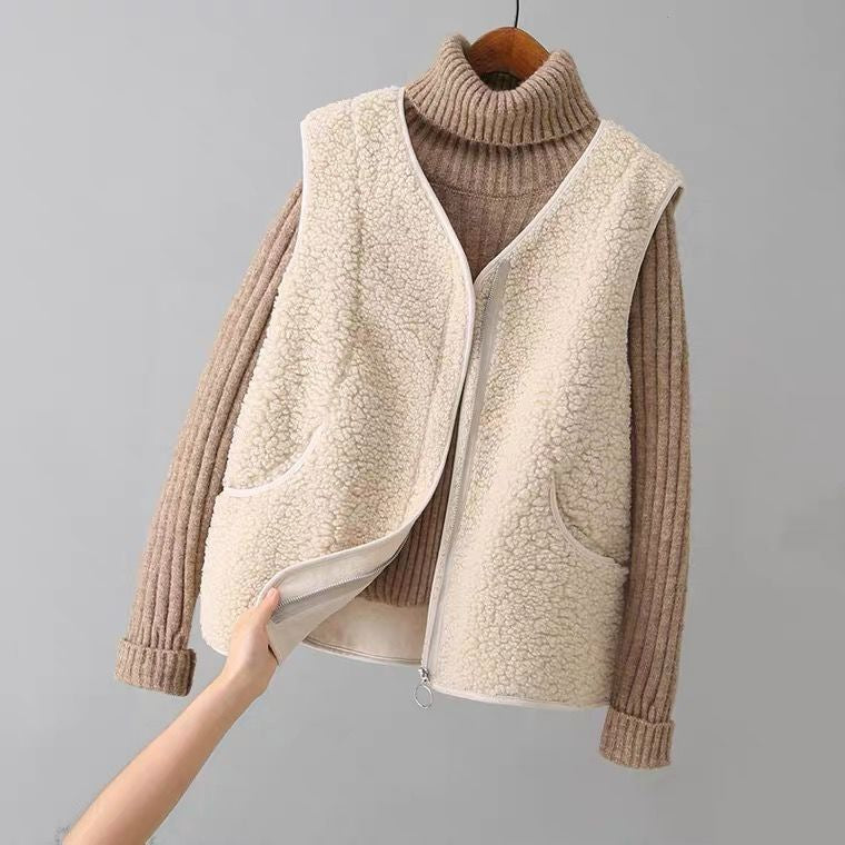 Lamb Wool Outer Wear Waistcoat Vest