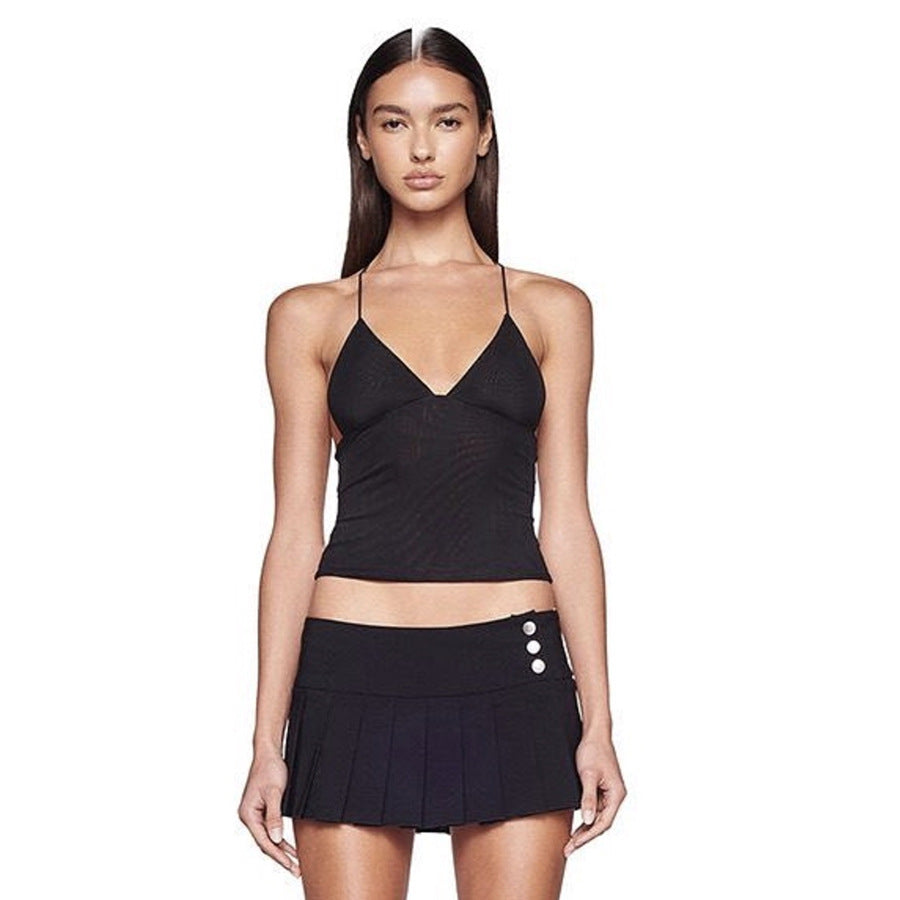 Butterfly Lace Up Mesh Backless Skinny Inner Match Small Sling