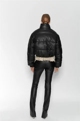 Casual Pure Color Simple ImitationLeather Cotton Clothes Women