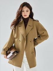 New Casual Elegant Elegant Short Trench Coat Women