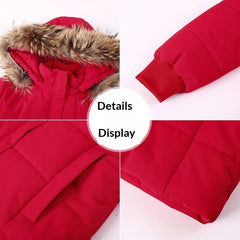 Detachable Hooded Mid-Length Padded Coat With A Big Fur Collar
