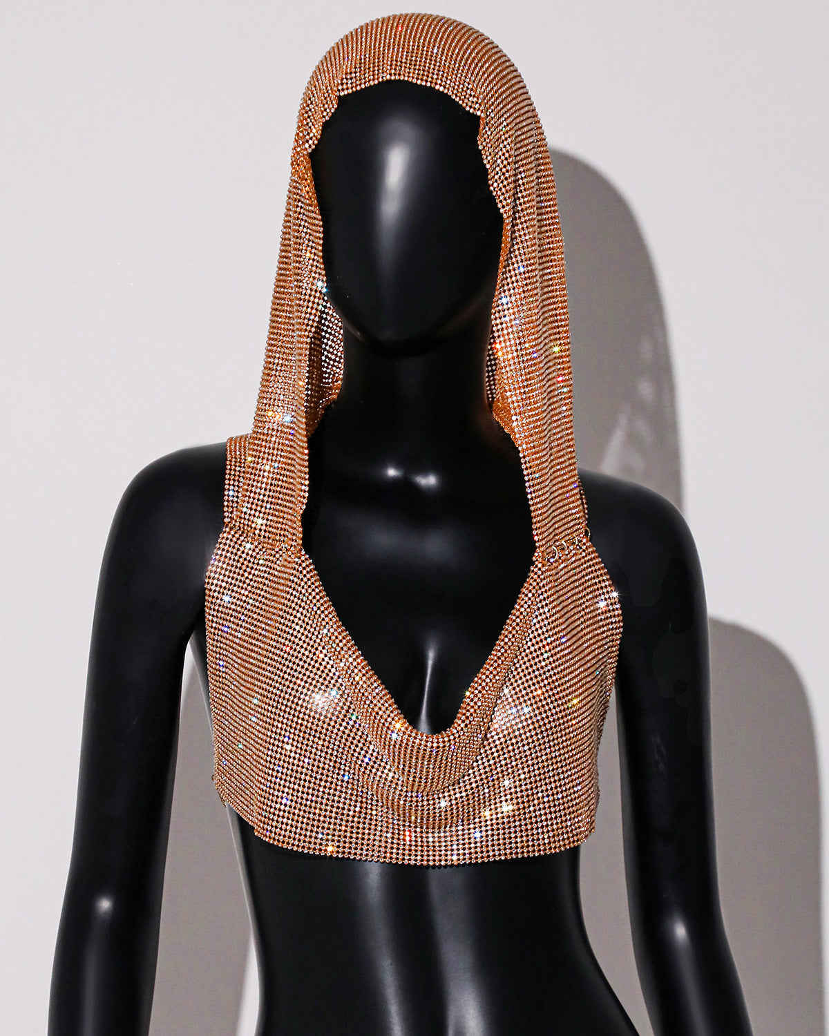 Outerwear Metal Sequins Hooded Vest