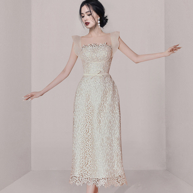 Small Group Temperament Patchwork Lace High Waisted Dress