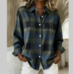 Willowbrook Plaid Long Sleeve Work Blouse