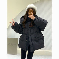 Mid-length Casual Loose-fitting Insulated White Duck Down Coat
