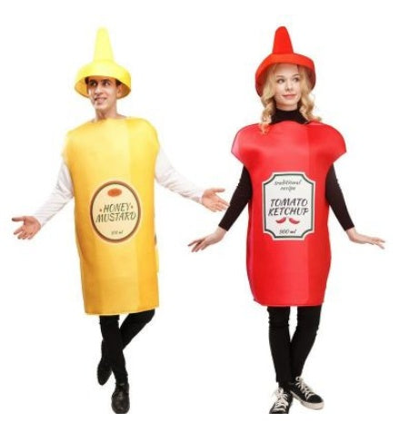 Adult Men And Women Couple Mustard Tomato Sauce Costume Role