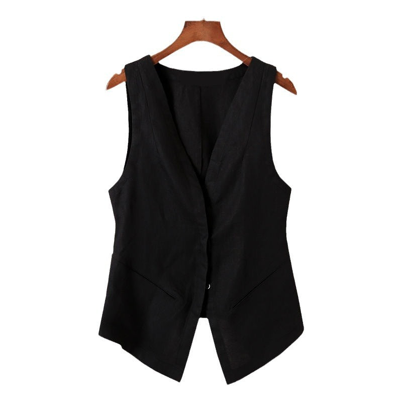 Women's Casual Linen Short VestUndershirt