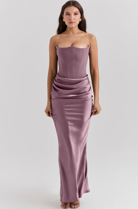 Slim Tube Top Long Dress Fashion Bandeau Backless Party Evening Dresses For Women Clothing