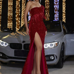 Sequined Tassel Sexy Backless Evening Dress