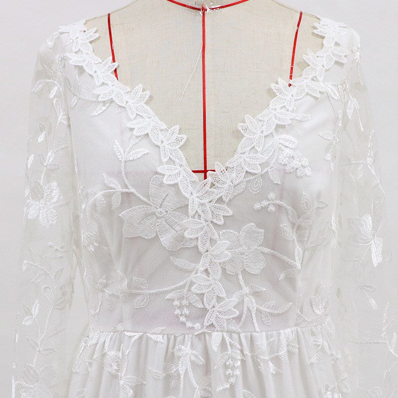 Wedding Dress Lace Long Sleeve Dress Evening Dress