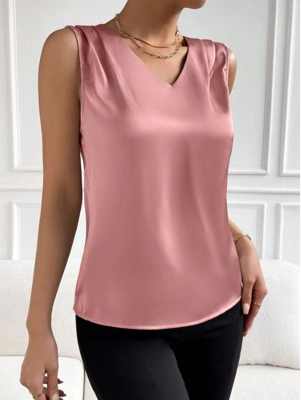 Women's Satin Temperament Commute Vest Bottoming Top