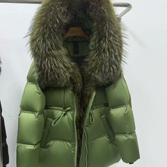 Women's Mid-length Padded Fur Coat