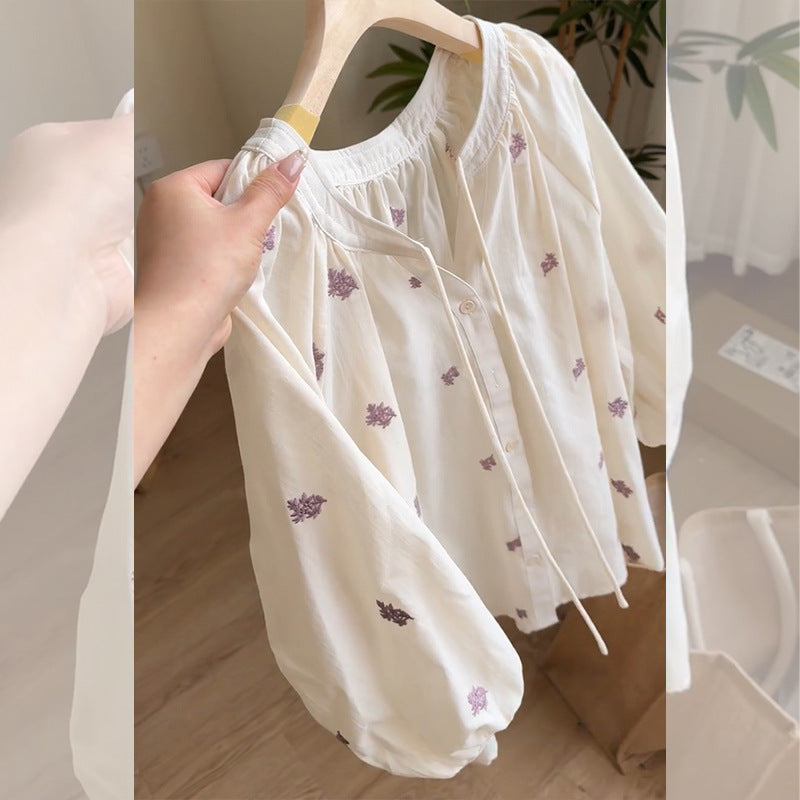 SpringSummer New Loose-fit Figure-flattering Shirt Versatile Top