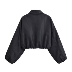 New Autumn Versatile Minimalist Short Jacket With A Turn-down Collar And Skirt