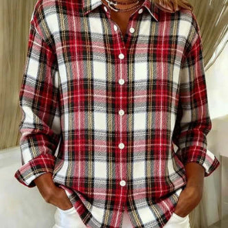 Willowbrook Plaid Long Sleeve Work Blouse