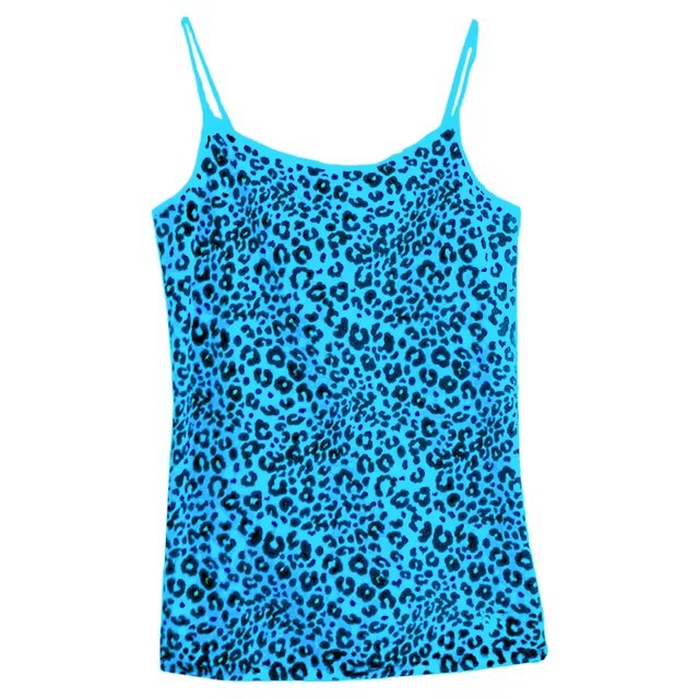 Leopard Print Hot Girl All-match Fashion Street Style Elegance Sleeveless Slim Strap Top
