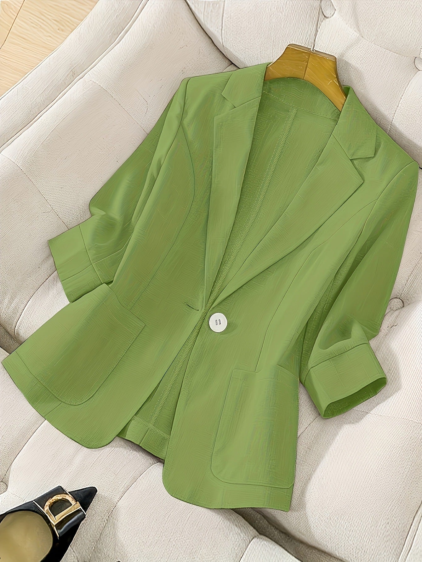 Three-quarter-sleeve Single-button Professional Casual Blazer