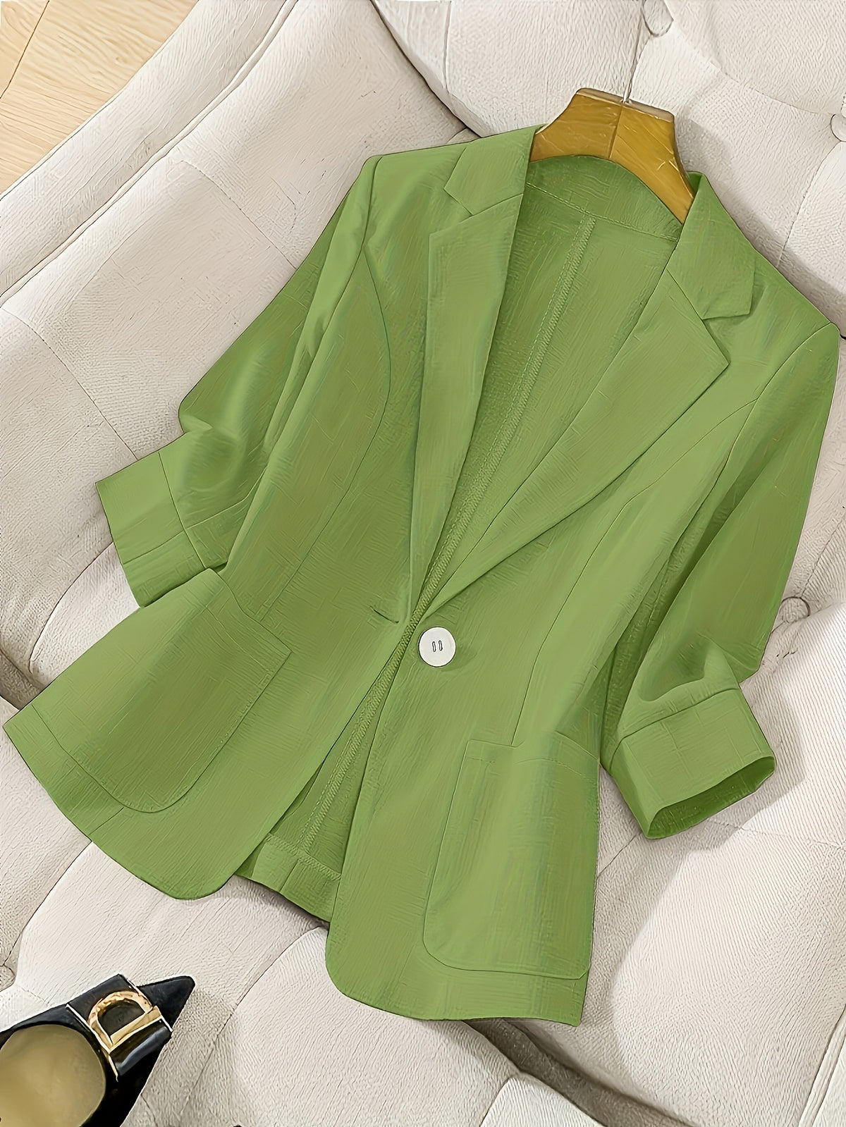 Three-quarter-sleeve Single-button Professional Casual Blazer