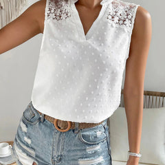 Solid Color Stand Collar V-Neck Jacquard Sleeveless Casual Vest