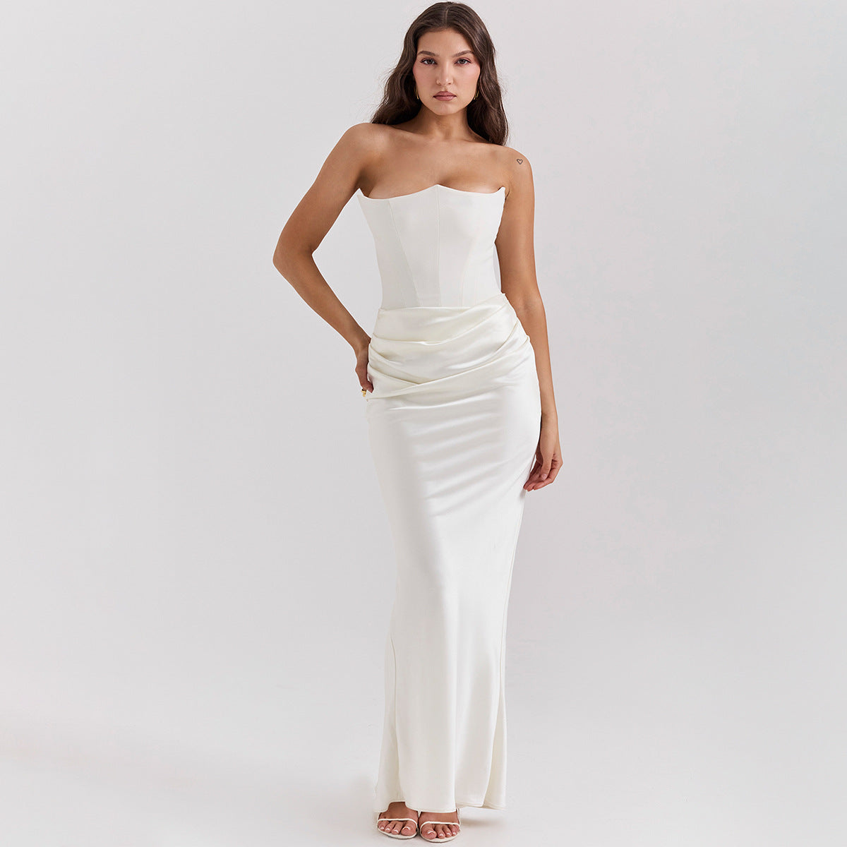 Slim Tube Top Long Dress Fashion Bandeau Backless Party Evening Dresses For Women Clothing