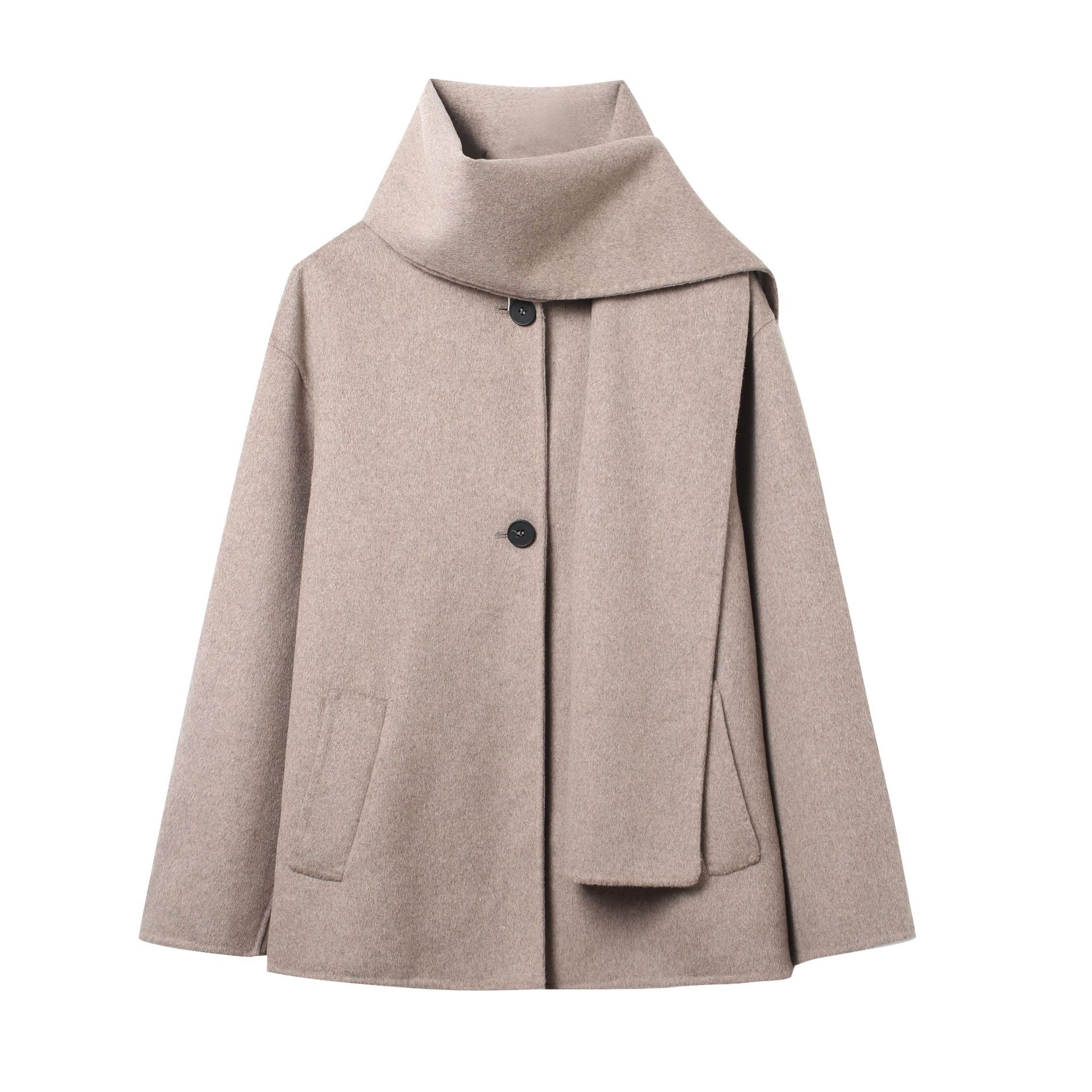 Fashionable And Elegant Womens Scarf Short Coat Jacket