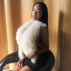 Bare Back Fur Collar Halter Vest