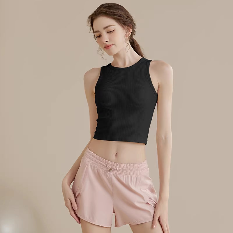 Women's Outdoor Sports Tank Top With Built-in Bra Pads For Yoga