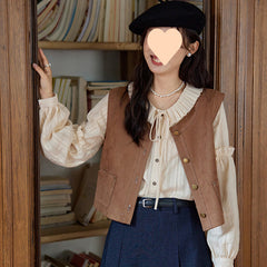 Round-neck Loose-fit Forest Style Vest Top
