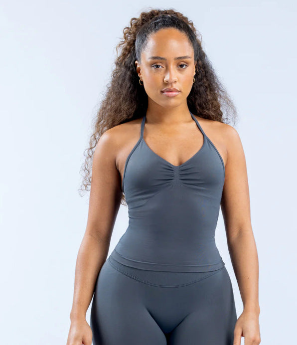 Sports Yoga Vest Not Midriff Outfit Underwear Female Halter