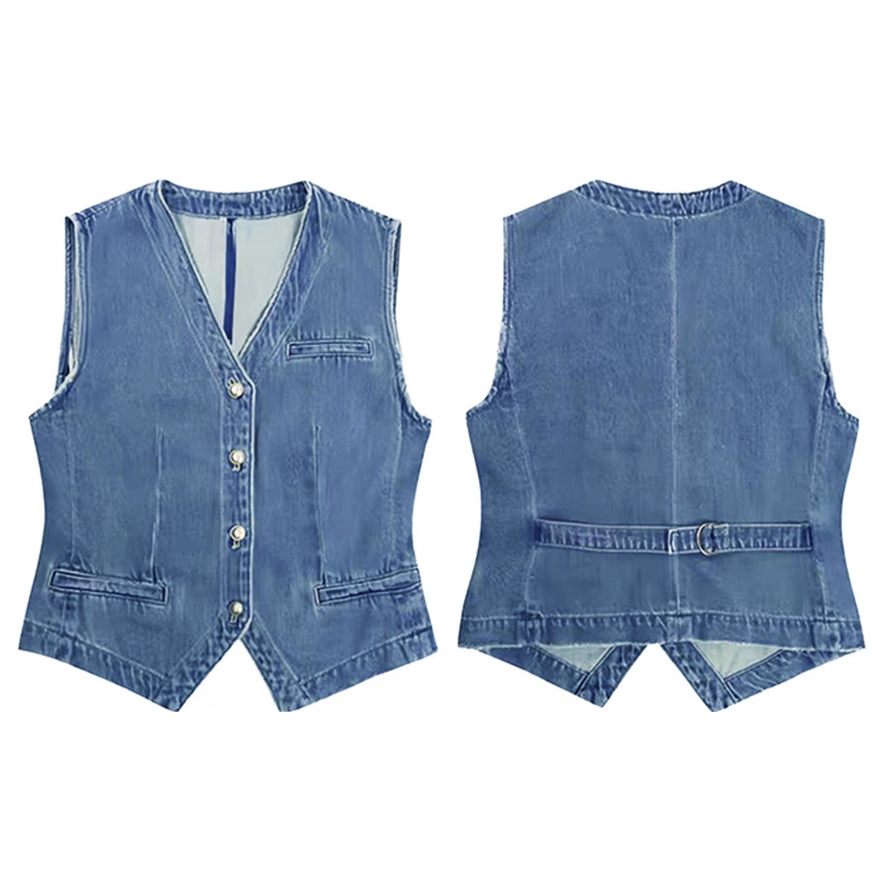 New Washed Denim Mini Vesttrendy And Stylish