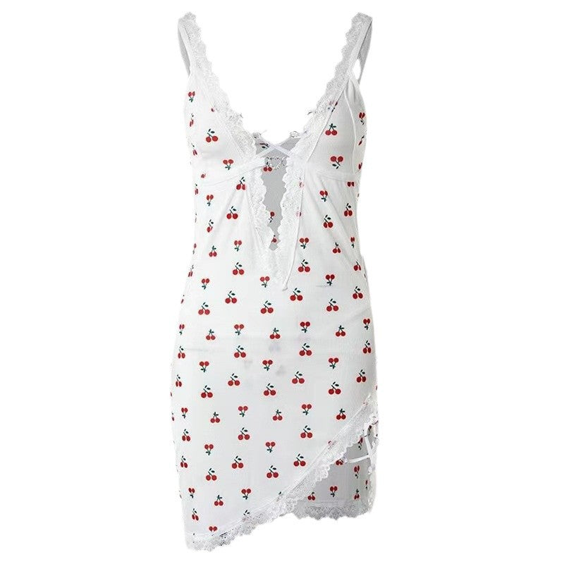 Summer Deep V Strap Cherry Lingerie For Women