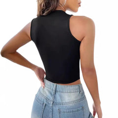 Tight-fitting Midriff-baring Top For Summer