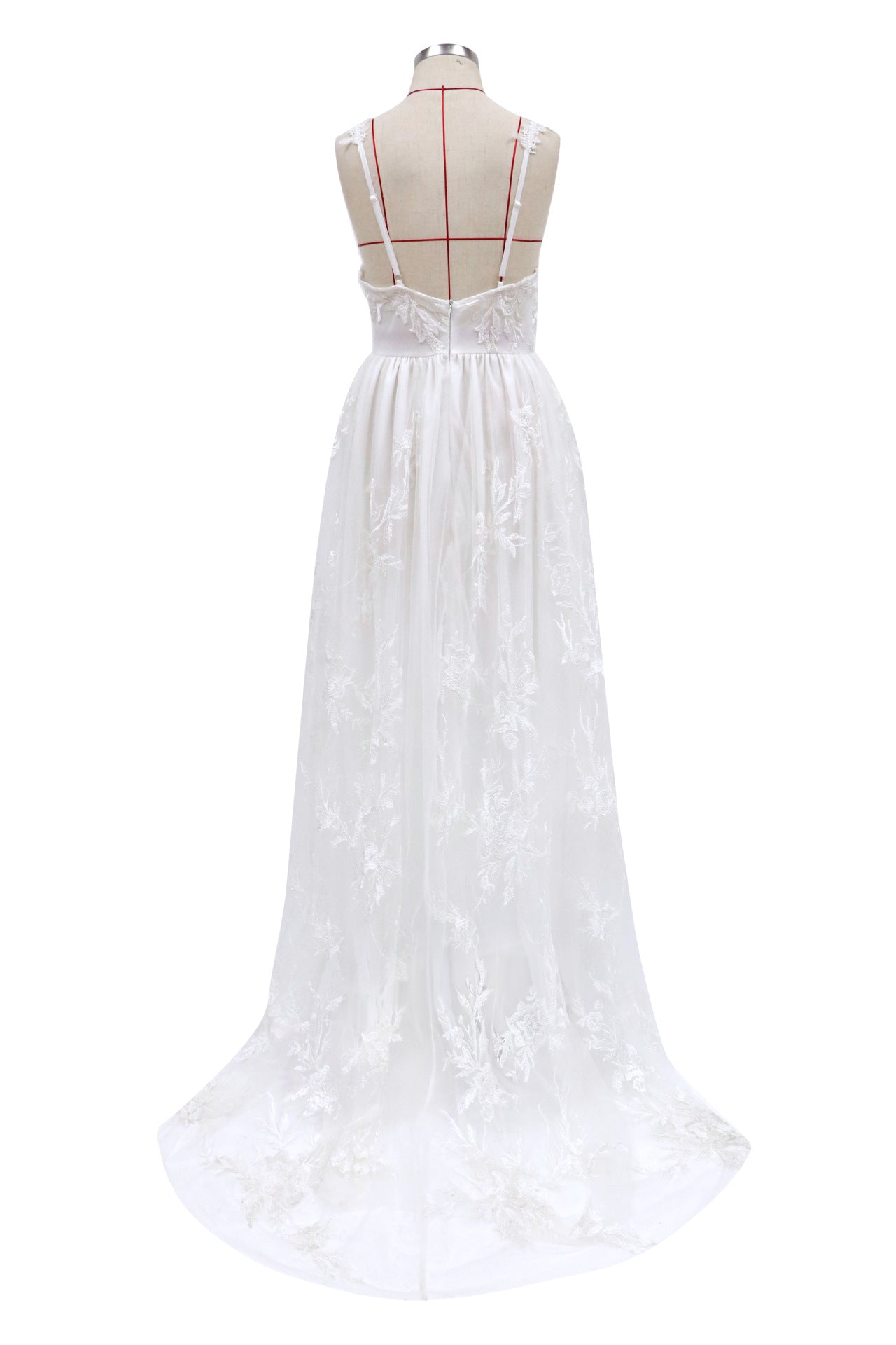 Bride Suspenders Wedding Evening Dress