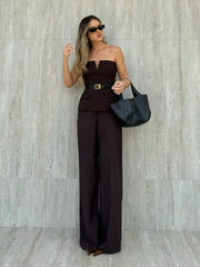 Solid Color Strapless Short Tube Top