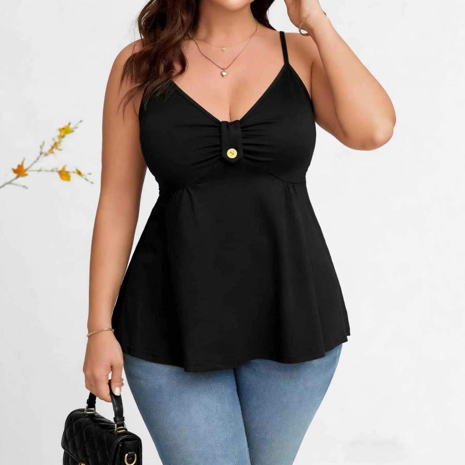 Womens Strapped Dress With Button Adjustments