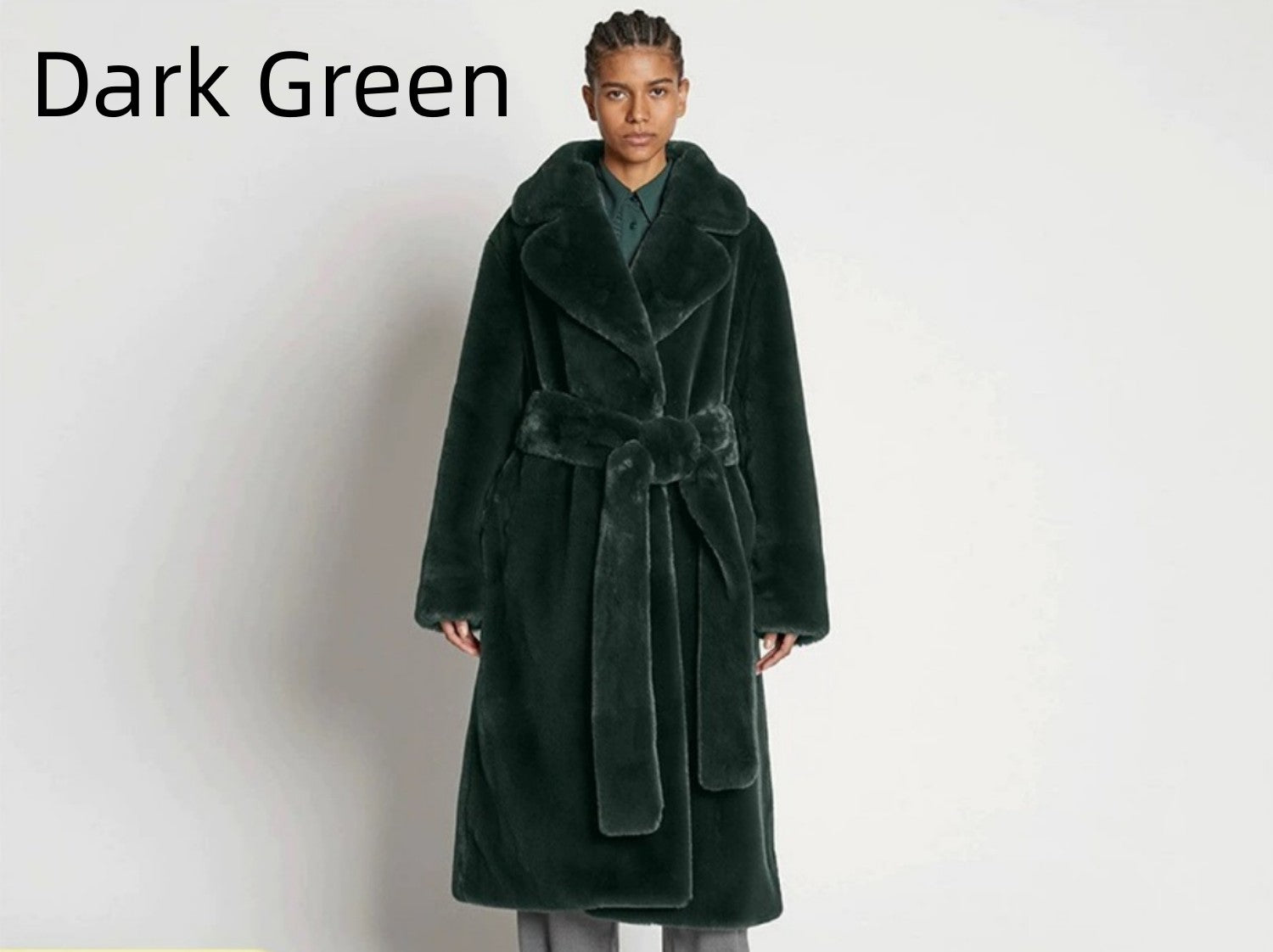 Long Rabbit Fur Mink Overcoat Thickened Fleece Coat