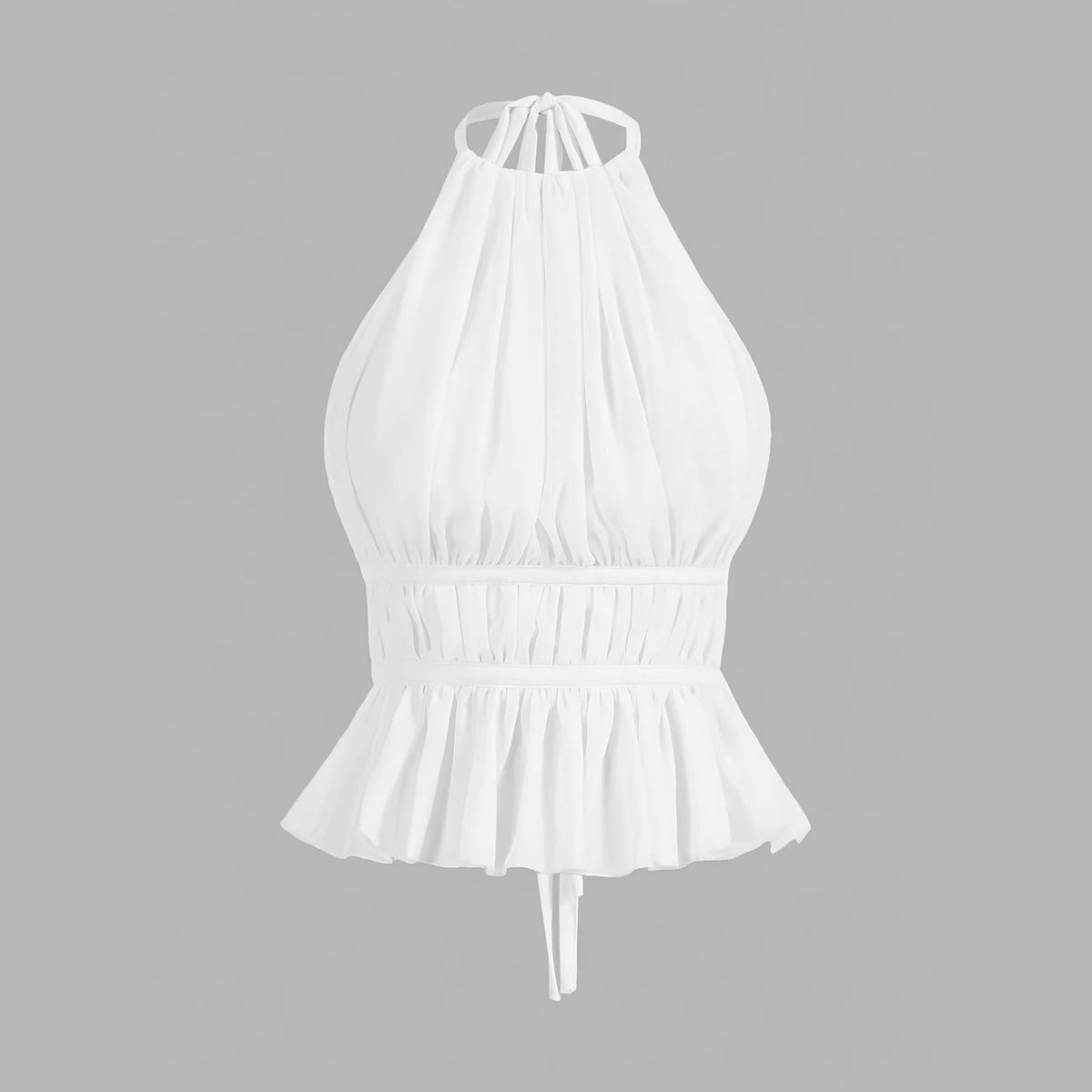 Versatile Off-Shoulder Pleated Waist-Cinching Camisole