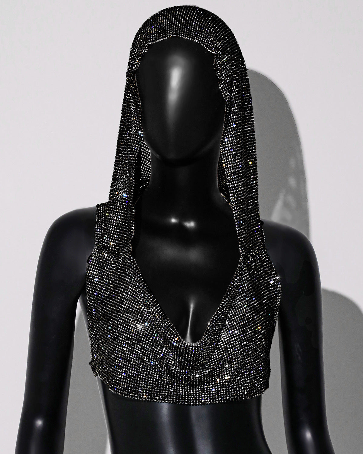 Outerwear Metal Sequins Hooded Vest