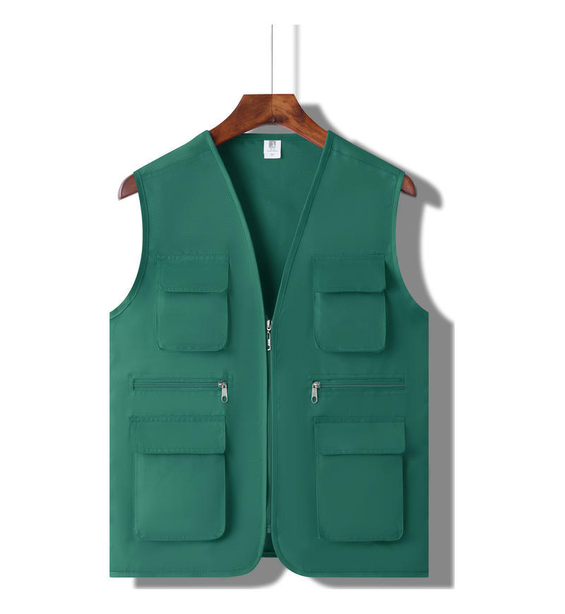 Thickened MultiPocket Vest With Printed Letters