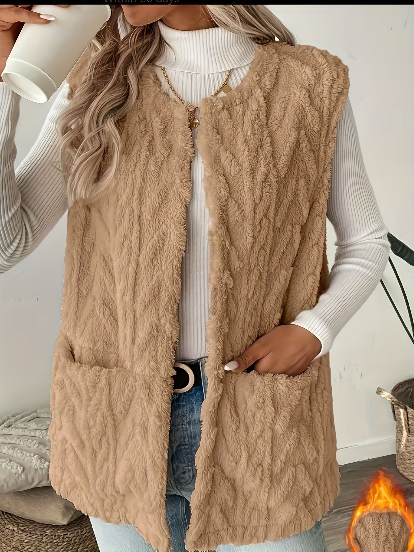 Women's Fashionable Casual Double-Sided Plush Vest