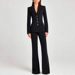 Women's Solid-Colored Casual Fashion Long-Sleeve Blazer