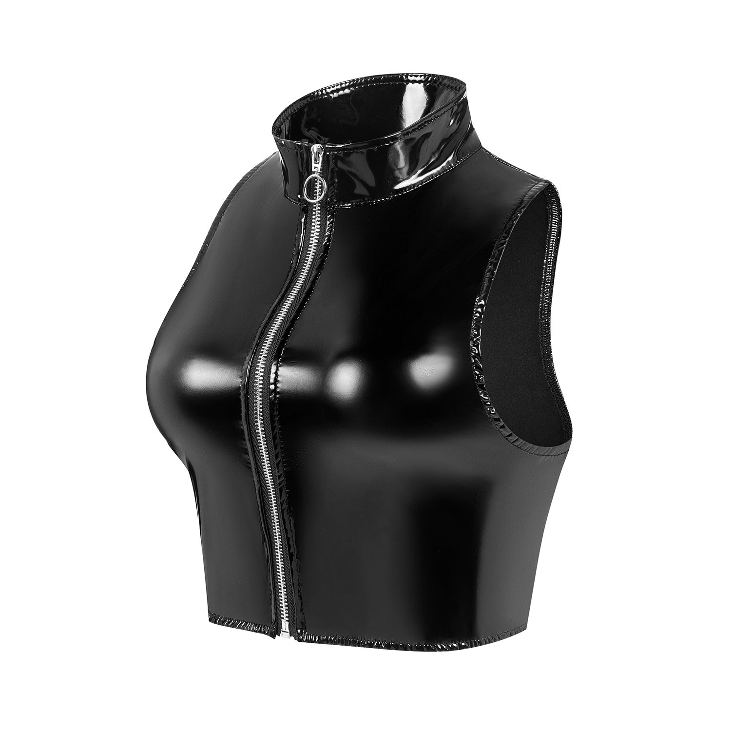 Women's Mirror Bright Leather Vest