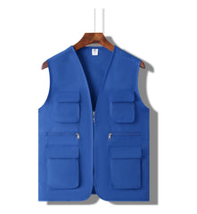 Thickened MultiPocket Vest With Printed Letters