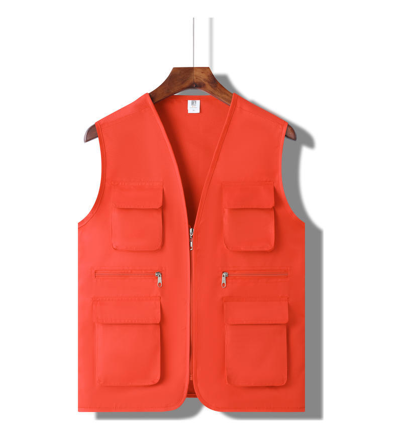 Thickened MultiPocket Vest With Printed Letters