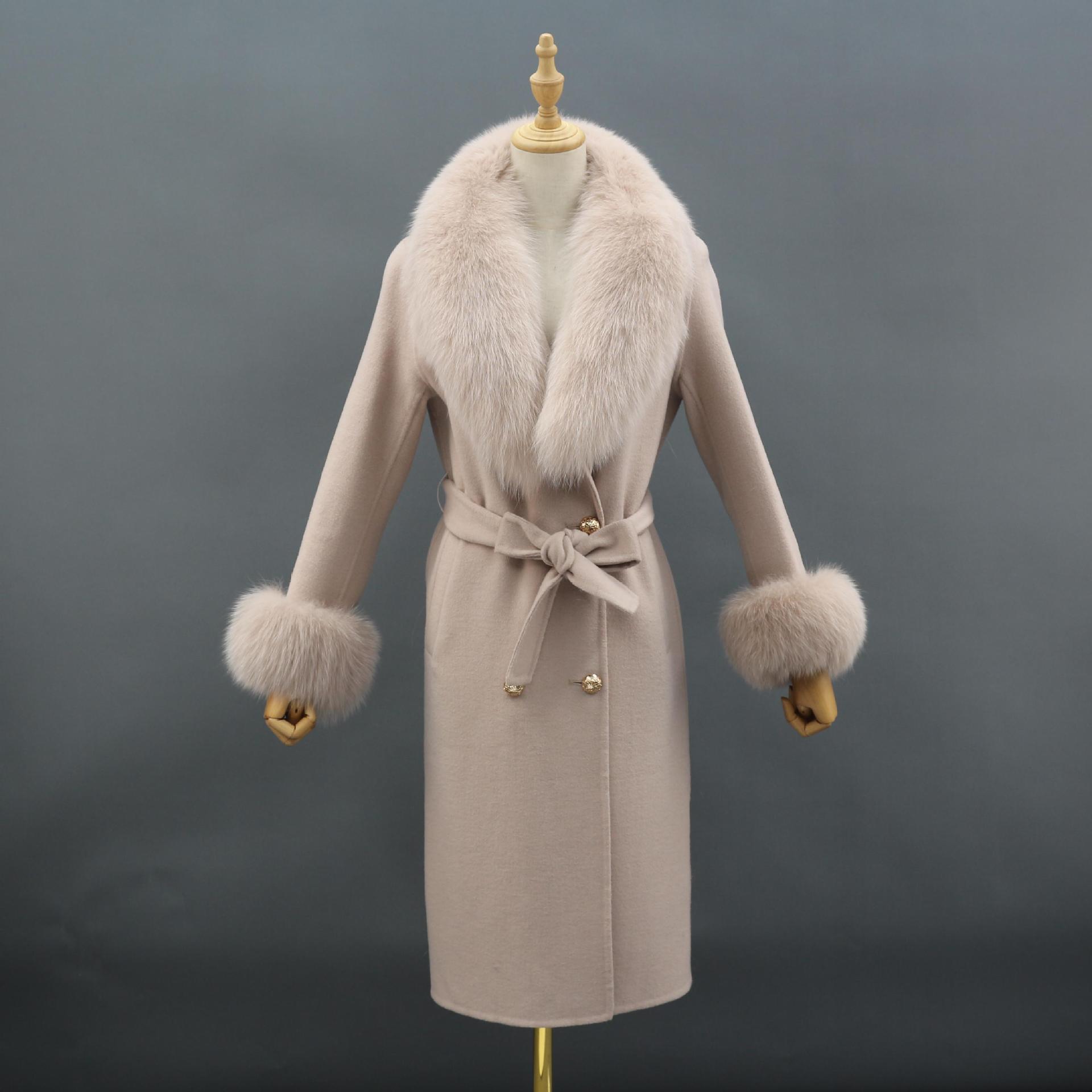 Fox Fur Leader Mouth Detachable Green Fruit Collar Double-sided Coat