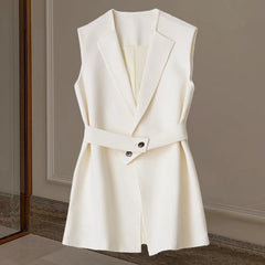 Slimming Waist-tied Vest For Suits Sleeveless Waistcoat