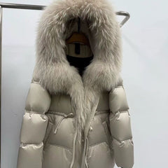 Women's Mid-length Padded Fur Coat