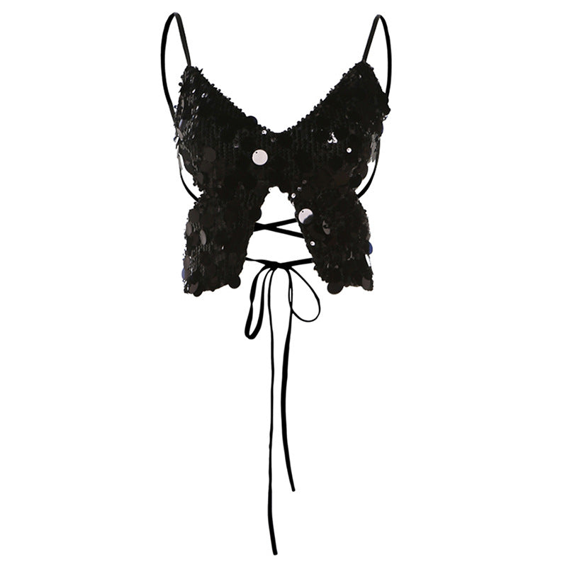 Butterfly Sequin Sling Vest