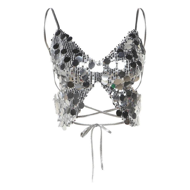 Butterfly Sequin Sling Vest