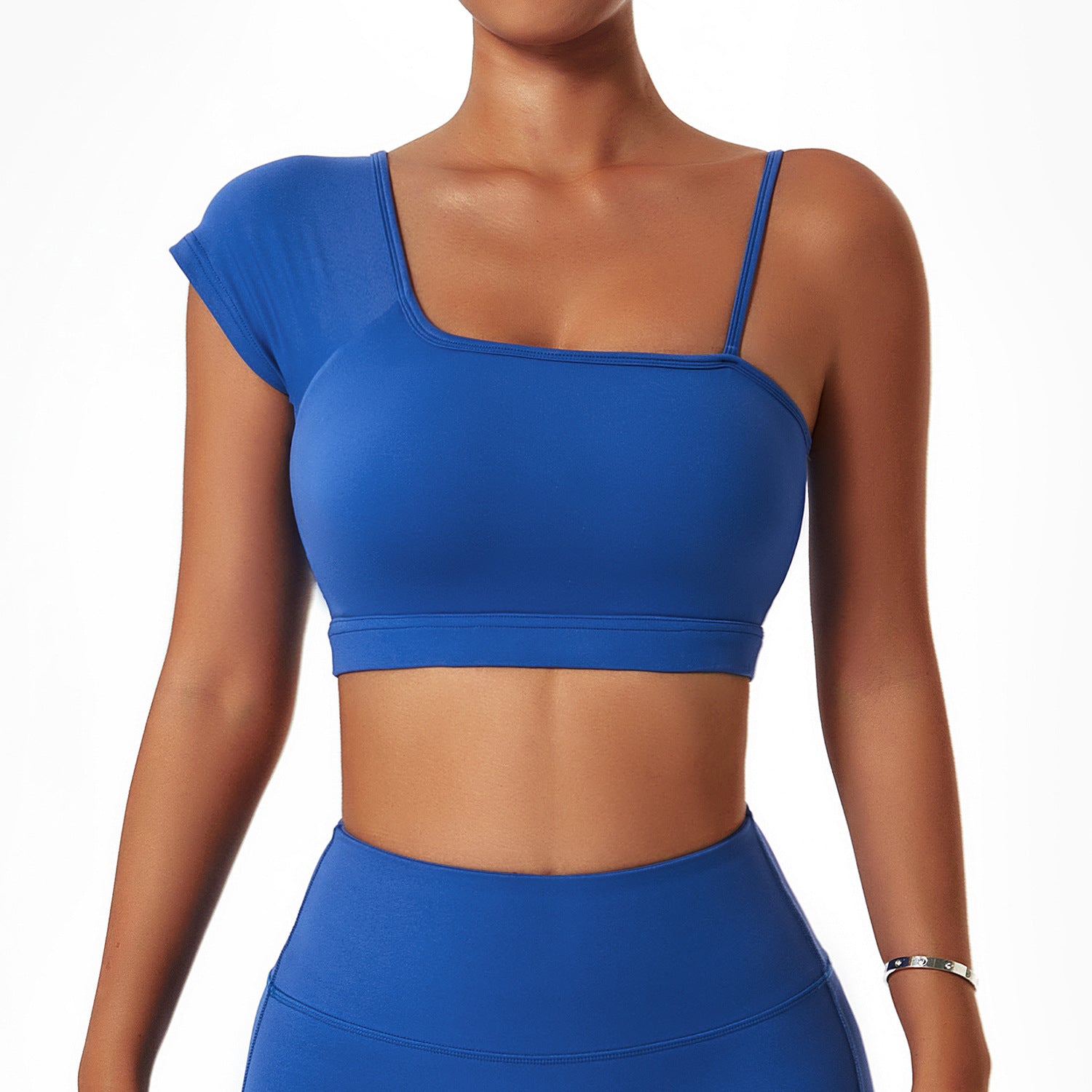 Yoga Suit Women's Running And Cycling Wear Off-shoulder Sports Bra Gym Training Tights